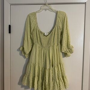 MARBLE Light yellow Babydoll dress